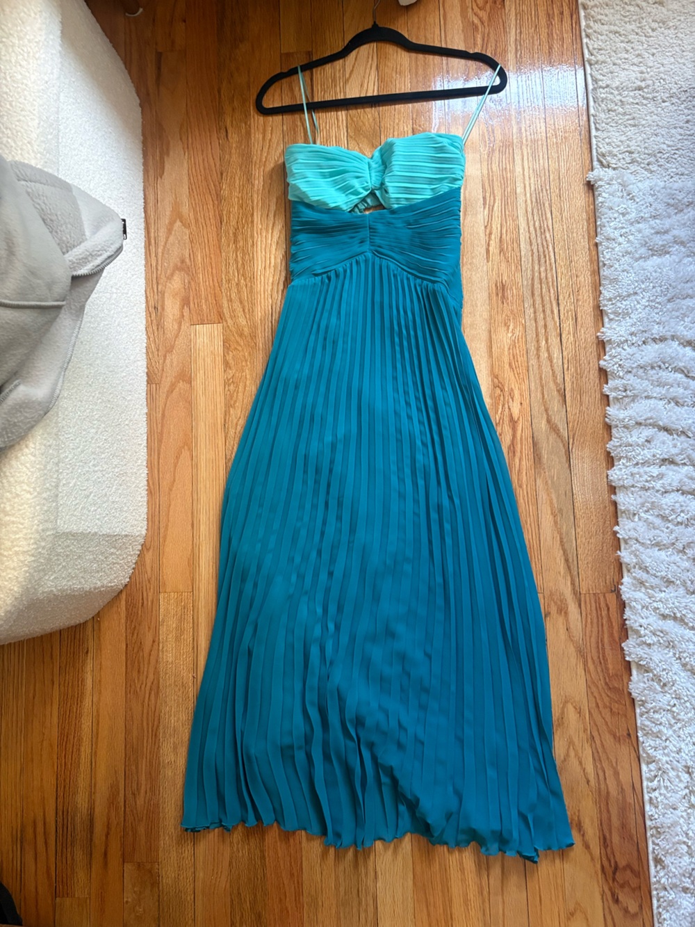 Abercrombie & Fitch Teal and Aqua Pleated Maxi Dress